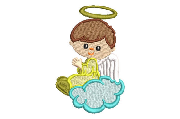 Angel Child Praying Embroidery Design