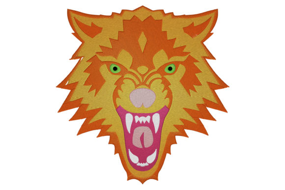 Angry Wolf Embroidery Design