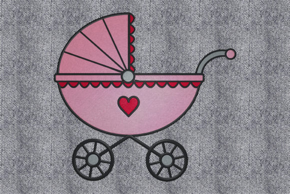 Baby Stroller Embroidery Design