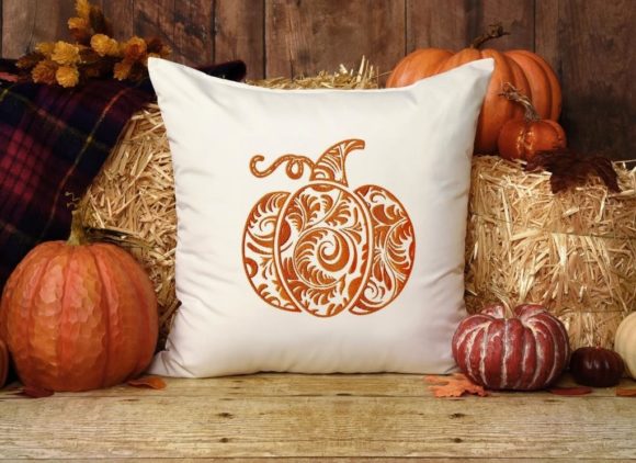 Curly Pumpkin Embroidery Design