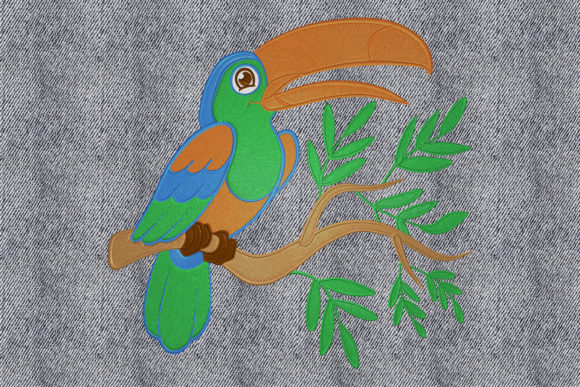 Exotic Bird Embroidery Design