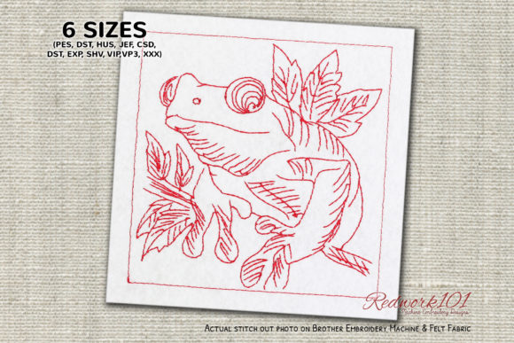 Frog with Big Eyes: A Playful Embroidery Design