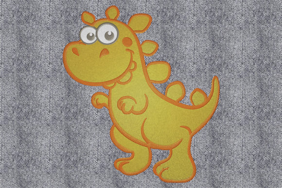Happy Dinosaur Embroidery Design