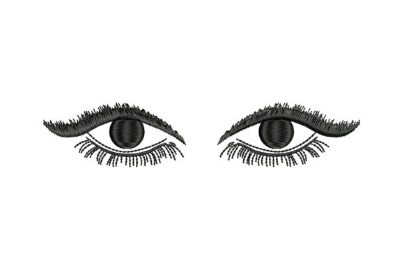 Human Eyes Embroidery Design