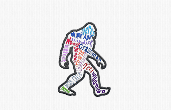 Names of Bigfoot Embroidery Design